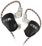 cca ca16 гибридные наушники hifi stereo iem с проводными вставками/наушниками/гарнитурой с отсоединяемым не запутывающимся кабелем 2pin - 7ba+1dd на сторону - вкладыши для музыкантов и аудиофилов (черные, без микрофона) логотип