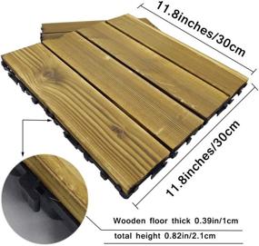 img 3 attached to Enhance Your Outdoor Space with Arlai Wood Composite Decking Tiles, 12x12 Interlocking Flooring Pavers - Pack of 4