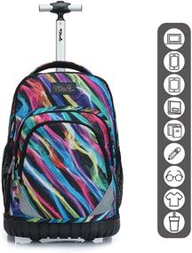 img 3 attached to Rolling Backpack Wheeled Colorful Lightning Backpacks in Kids' Backpacks
