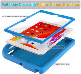 img 1 attached to 📱 SUPLIK iPad 10.2 Case for Kids - Durable Shockproof Handle Stand Protective Cover with Screen Protector for Apple iPad 10.2 inch 9th/8th/7th Generation, Blue (2021/2020/2019 Model)