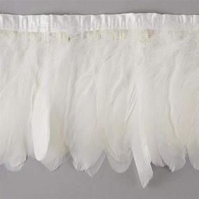 img 3 attached to 🦆 ZUCKER Handmade Parried Goose Pallet Feather Fringe - Versatile Feathers for Costumes, Holidays, Arts and Crafts – White