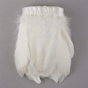 img 2 attached to 🦆 ZUCKER Handmade Parried Goose Pallet Feather Fringe - Versatile Feathers for Costumes, Holidays, Arts and Crafts – White