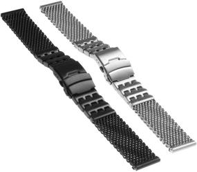 img 1 attached to StrapsCo Heavy Stainless Steel Bracelet