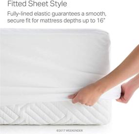 img 1 attached to 🛏️ WEEKENDER Full Size White Mattress Protector - Waterproof, High Heat Dryer Proof, Premium Commercial-Grade with Reinforced Seams