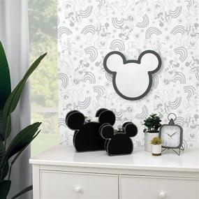 img 1 attached to 🐭 Disney Mickey Mouse Shaped Black Felt Nursery Storage Caddy - 2 Piece Set, Large and Small