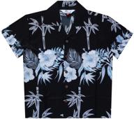 hawaiian bamboo boys aloha party camp beach shirt - short sleeve holiday casual attire logo