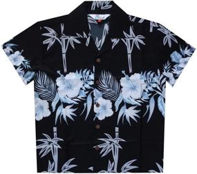 img 1 attached to Hawaiian Bamboo Boys Aloha Party Camp Beach Shirt - Short Sleeve Holiday Casual Attire