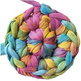 img 2 attached to 🧶 Clisil Colorful T-Shirt Yarn: Bulky Fabric Yarn for DIY Crafts, Crochet, Chunky Knitting – Rug, Basket, Pet Bed Material – 180g