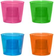 🥤 vibrant assorted neon bomber cups: 12-count party essentials, 4-ounce, hard plastic logo