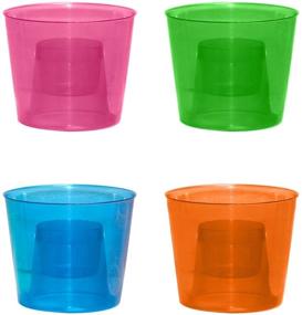 img 4 attached to 🥤 Vibrant Assorted Neon Bomber Cups: 12-Count Party Essentials, 4-Ounce, Hard Plastic