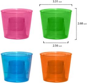 img 3 attached to 🥤 Vibrant Assorted Neon Bomber Cups: 12-Count Party Essentials, 4-Ounce, Hard Plastic