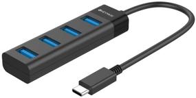 img 4 attached to Удобно расширять подключение: 4-портовый USB C хаб с 4 портами USB 3.0 для MacBook Pro, Chromebook Pixelbook, XPS, Samsung S9/S8 и многих других.