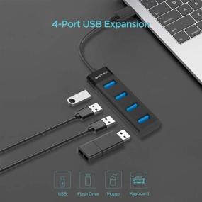 img 3 attached to Удобно расширять подключение: 4-портовый USB C хаб с 4 портами USB 3.0 для MacBook Pro, Chromebook Pixelbook, XPS, Samsung S9/S8 и многих других.