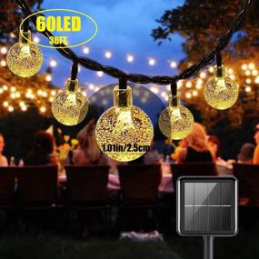 img 3 attached to Solar String Lights: 60 LED Garden Crystal Ball Decorative Lights, Waterproof Fairy Lights for Garden, Patio, Yard & Christmas - 36Ft Warm White