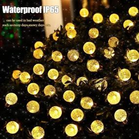 img 2 attached to Solar String Lights: 60 LED Garden Crystal Ball Decorative Lights, Waterproof Fairy Lights for Garden, Patio, Yard & Christmas - 36Ft Warm White