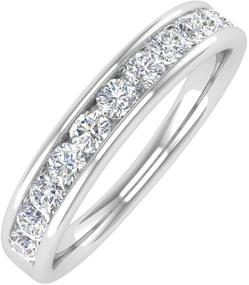 img 4 attached to Carat Channel Diamond Wedding White