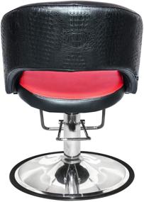 img 2 attached to 🪑 PureSana Chromium Olivia Styling Chair with Sealed Hydraulic, Premium Red & Black Alligator Vinyl, Adjustable Height, and 360 Rotation - [2090]