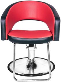 img 3 attached to 🪑 PureSana Chromium Olivia Styling Chair with Sealed Hydraulic, Premium Red & Black Alligator Vinyl, Adjustable Height, and 360 Rotation - [2090]