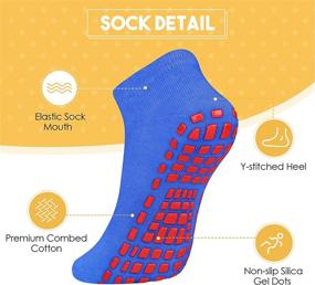 img 2 attached to Cooraby 12 Pairs Bright Colors Sticky Grippers Socks for Women - Fall Winter Warm Anti-slip Yoga Socks (Medium)