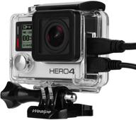 📷 wealpe skeleton housing case: side open protective housing for gopro hero 4, 3+, 3 cameras with lcd touch backdoor logo