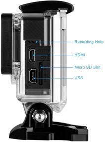 img 1 attached to 📷 Wealpe Skeleton Housing Case: Side Open Protective Housing for GoPro Hero 4, 3+, 3 Cameras with LCD Touch Backdoor