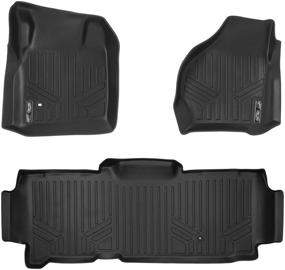 img 4 attached to Custom Fit Floor Mats 2 Row Liner Set in Black for 1999-2007 Ford F-250 / F-350 Super Duty SuperCab by SMARTLINER