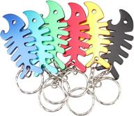 🐟 swatom fish bone keychain beer opener - multifunctional tool, bottle opener, key tag, chain ring accessory логотип