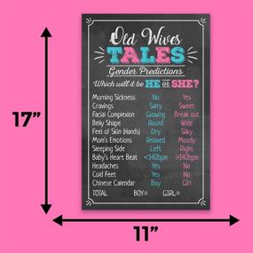 img 2 attached to Gender Reveal Party Game Poster - Old Wives Tales, 11&#34; x 17&#34;, Boy or Girl Party Supplies in Black, Pink &amp; Blue - Activity, Decorations