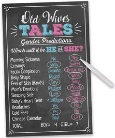 img 1 attached to Gender Reveal Party Game Poster - Old Wives Tales, 11&#34; x 17&#34;, Boy or Girl Party Supplies in Black, Pink &amp; Blue - Activity, Decorations