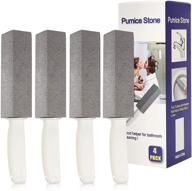 🚽 pumice stone toilet bowl cleaner - effective stain remover for toilet cleaning - removes limescale, hard water rings, tiles, iron and rust - household cleaning 4 pack logo