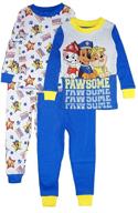 paw patrol nickelodeon four piece pajama set - boys' clothing for a paw-sitively comfy sleep logo