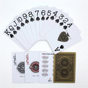 img 1 attached to 🃏 BENNIU PVC Waterproof Poker Gold Edge Baccarat Texas Holdem Playing Cards: Novelty Collectible, Durable Cards - Perfect Gift for Card Enthusiasts