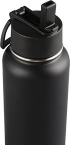 img 2 attached to 🧃 TUFOTI Sports Water Bottle with Straw Lid - 32Oz: Vacuum Insulated Stainless Steel Flask, Keeps Liquids Hot or Cold, Sweat Proof Design - Black