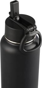 img 3 attached to 🧃 TUFOTI Sports Water Bottle with Straw Lid - 32Oz: Vacuum Insulated Stainless Steel Flask, Keeps Liquids Hot or Cold, Sweat Proof Design - Black