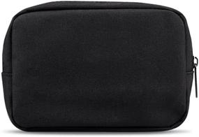 img 4 attached to ERCRYSTO Universal Electronics/Accessories Soft Carrying Case Bag, Lightweight & Durable, Ideal for Out-Going, Business Travels, and Cosmetics Kit (Small-Black)