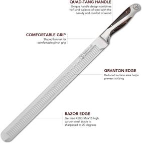 img 1 attached to ✂️ Hammer Stahl 14-Inch Carving Knife - High Carbon Steel Meat Knife with Pakkawood Handle, Perfect for Brisket Slicing