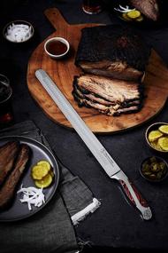 img 3 attached to ✂️ Hammer Stahl 14-Inch Carving Knife - High Carbon Steel Meat Knife with Pakkawood Handle, Perfect for Brisket Slicing