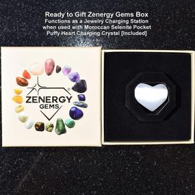img 2 attached to Soothing Energy: Zenergy Gems Selenite Charged Natural Gemstone Chip Necklaces with Included Selenite Puffy Heart Charger