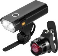 tsai usb rechargeable bike light set - 1200 lumens super bright front headlight & back taillight, 5 light modes - easy installation, fits all bicycles logo