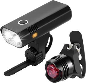 img 4 attached to TSAI USB Rechargeable Bike Light Set - 1200 Lumens Super Bright Front Headlight & Back Taillight, 5 Light Modes - Easy Installation, Fits All Bicycles