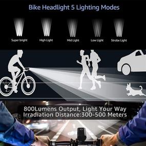 img 3 attached to TSAI USB Rechargeable Bike Light Set - 1200 Lumens Super Bright Front Headlight & Back Taillight, 5 Light Modes - Easy Installation, Fits All Bicycles