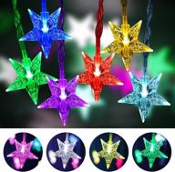 🌟 nuür 16.5ft color changing star fairy string lights: 50 rgb leds, 16 stunning colors & 4 lighting modes! remote control, usb plug-in. perfect for indoor/outdoor parties, christmas - waterproof логотип