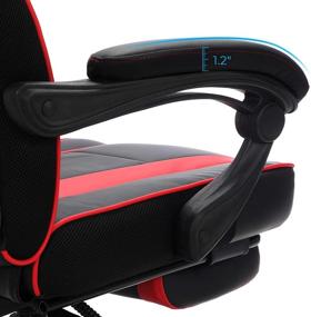 img 1 attached to 🎮 SONGMICS Racing Gaming Chair: Adjustable Ergonomic Office Chair with Footrest, Lumbar Support & Tilt Mechanism - 330 lb Load Capacity in Black and Red (UOBG073B01)