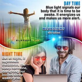 img 1 attached to 👓 Element LUX 99% Blue Light Blocker Glasses for Enhanced Sleep and Reduced Eye Strain - Gaming & Computer Glasses with 400UV True Amber Lens