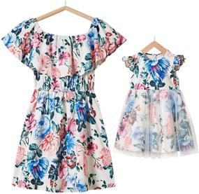 img 4 attached to 👗 PopReal Dresses Printed - Match with Your Daughter in Stylish Dresses!