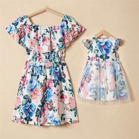 img 3 attached to 👗 PopReal Dresses Printed - Match with Your Daughter in Stylish Dresses!