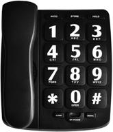 📞 hepester p-02 corded phone for senior - amplified, large button landline phone with speed dialing, loud ringer, flasher, big keys - easy to program logo