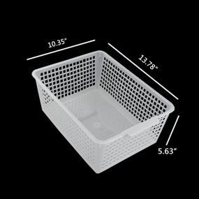 img 3 attached to 🗄️ Set of 3 Clear Large Plastic Storage Organization Bins Basket by Qsbon