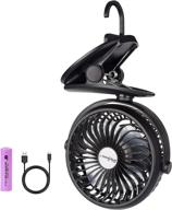 ajoyeux battery operated clip-on fan with hanging hook, portable rechargeable usb desk fan logo