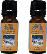 🌸 pack of 2 - concentrated nag champa fragrance oil: incense aroma with patchouli, sandalwood, and dragon's blood. infused with natural essential oils (.33 fl. oz.) логотип